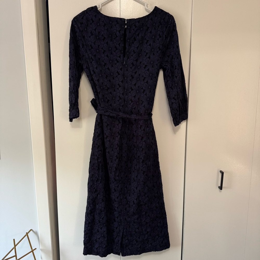 Boden Navy Claudette Broderie Midi Dress, Sz 6 - Picture 8 of 10